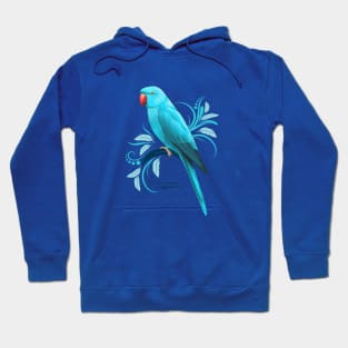 Blue Indian Ringneck Parrot Hoodie